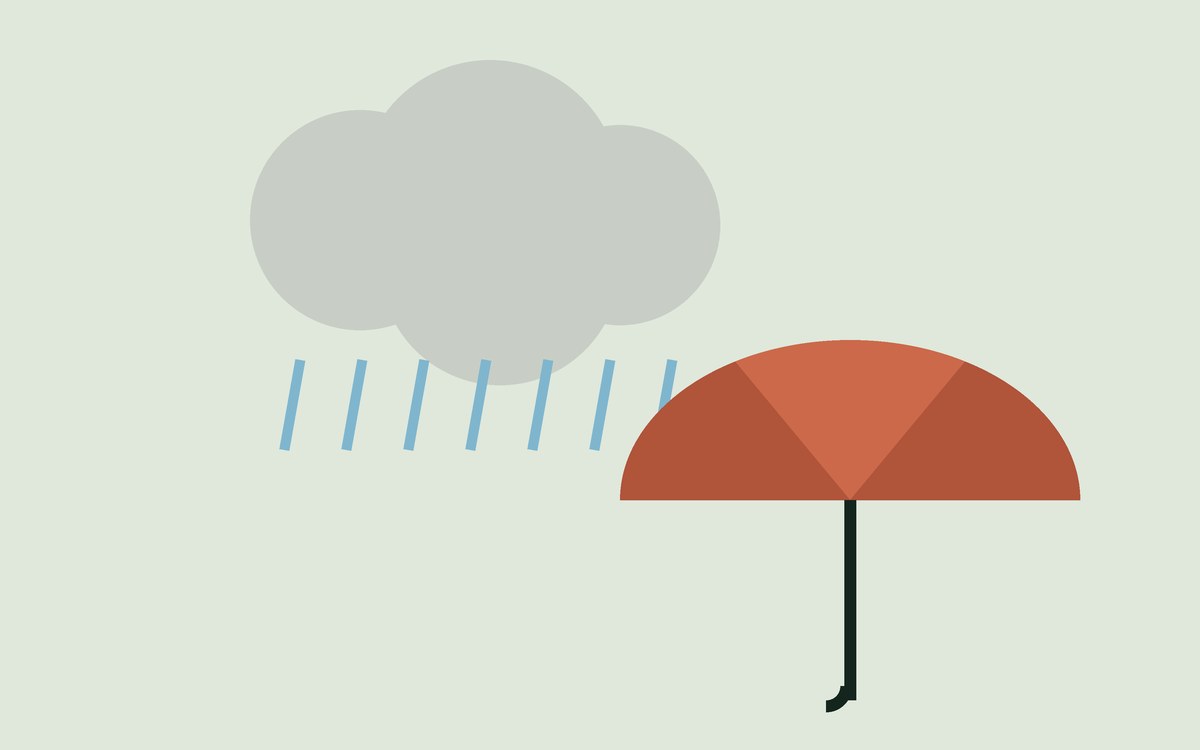 Illustration: a rain cloud and an open umbrella